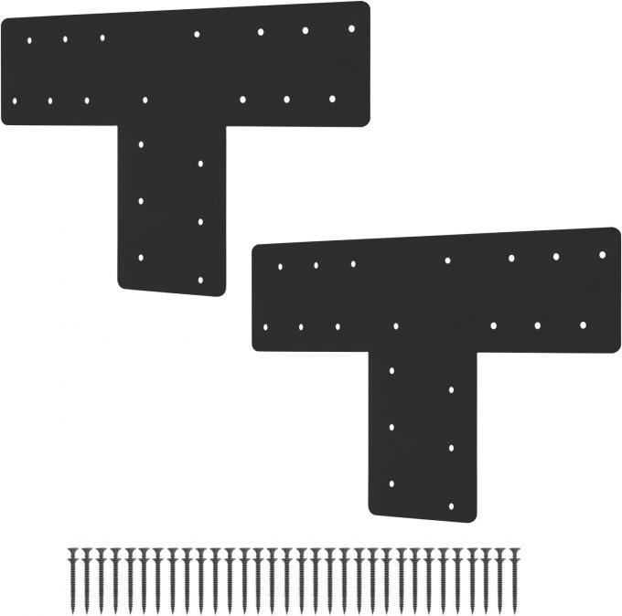 Zwarte poederbedekte rechthoekige beugels voor het repareren van hoeken voor huishoudelijk meubilair Paviljoen truss framing van staal 0