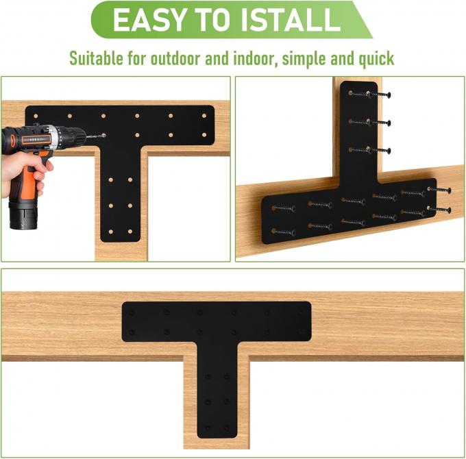 Zwarte poederbedekte rechthoekige beugels voor het repareren van hoeken voor huishoudelijk meubilair Paviljoen truss framing van staal 3
