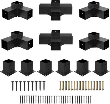 Metalen hardware 3 arm 4 arm 5 arm houten post basis anker buiten pergola brackets kits