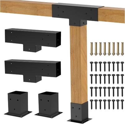 30° Pergola Bracket Kit voor 4x4 hout,L-vormige DIY houtwerk connector,buitenpergola & veranda bouw hardware